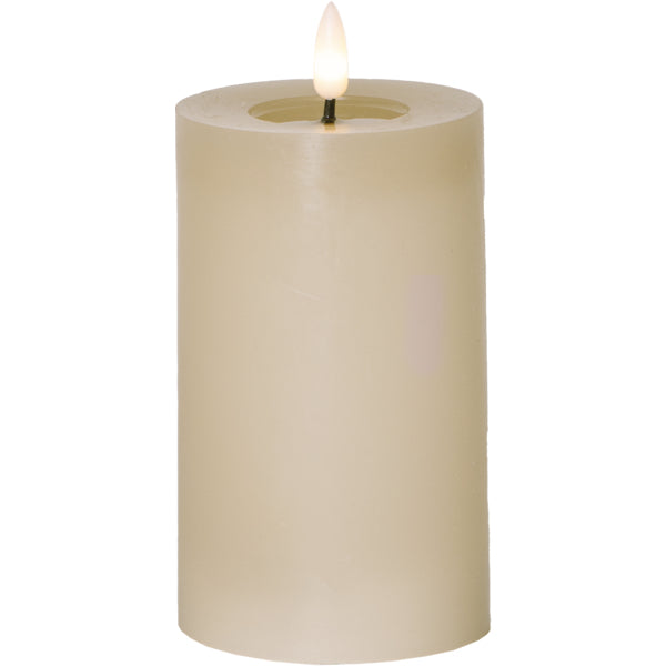 Star Trading LED-Kerze – 15 × 7,5 cm – Timer (6 Stunden an, 18 Stunden aus), beige