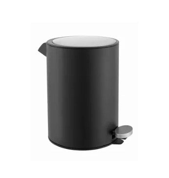 Diaqua Treteimer – 3 l – Kunststoff, rund – schwarz matt – Anti-Fingerprint