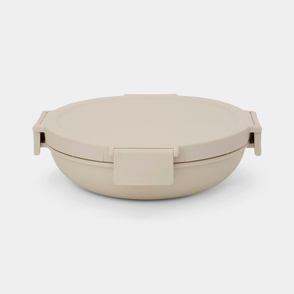 Brabantia Brotdose – 1,0 l, 21,5 × 21,5 × 6,0 cm, Kunststoff, Beige, spülmaschinenfest, mikrowellengeeignet