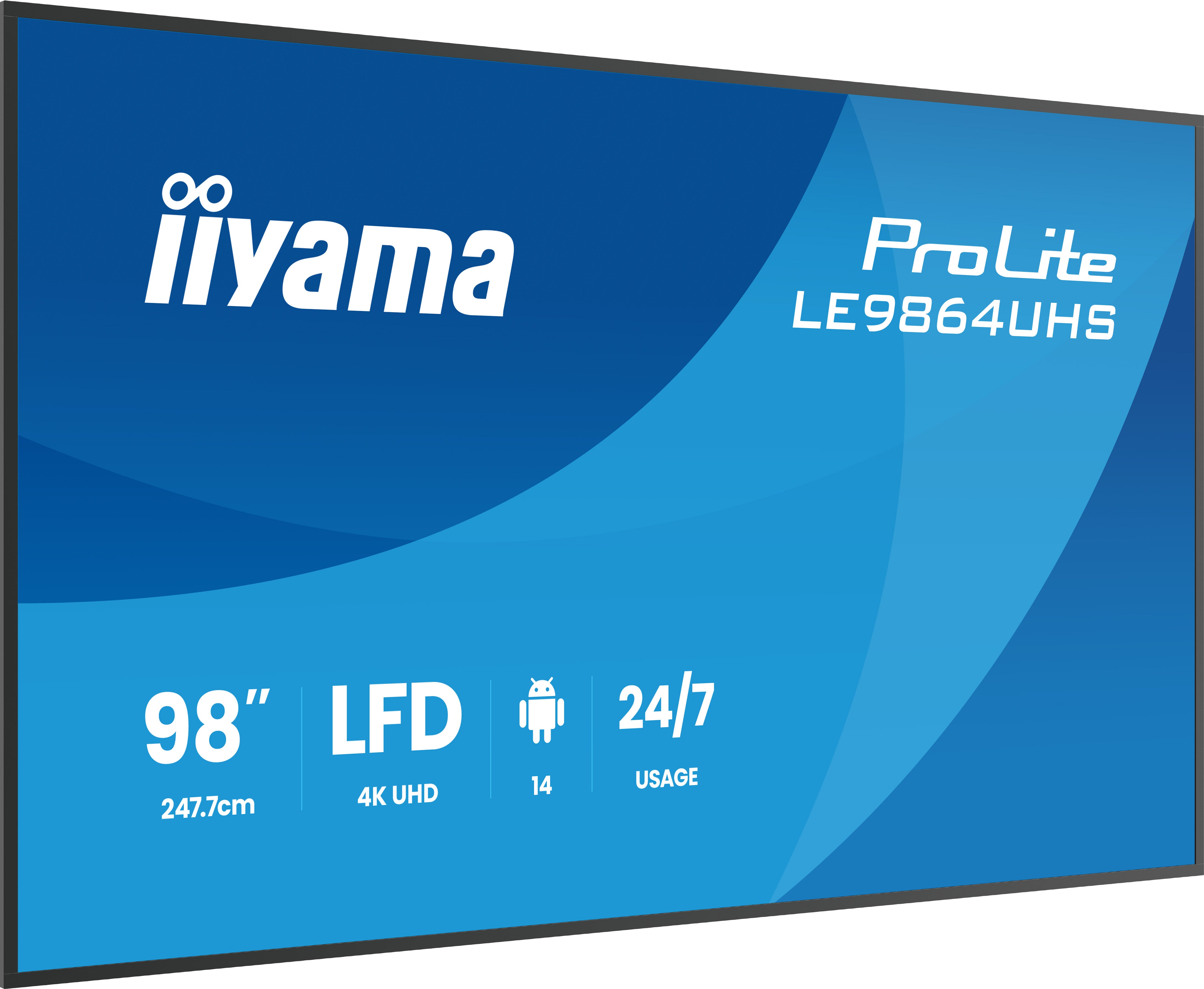 iiyama LE9864UHS-B1AG – Signage-Display, 98", Ultra HD 4K, 500 cd/m², 24/7