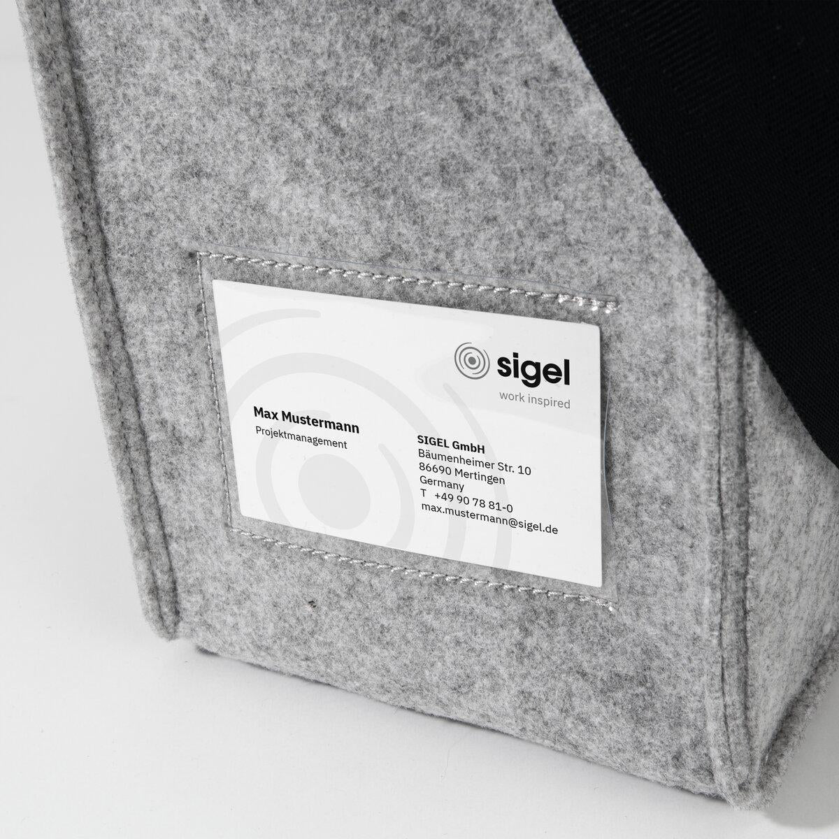 Sigel Tragetasche Desk Sharing Bag Classic M – 15 l, rPET, hellgrau, 36 × 28 × 15 cm