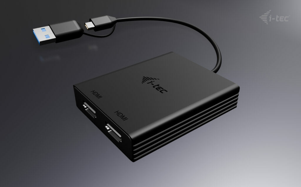 i-tec USB-A/USB-C Multiport-Adapter – 2× HDMI – 2× 4K – DisplayLink