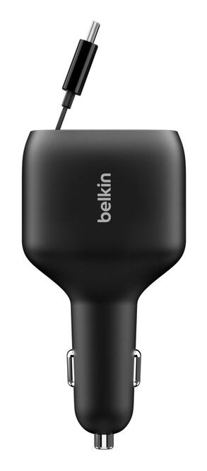 Belkin Ladegerät – 75 W, mit einziehbarem USB-C-Kabel – für Auto