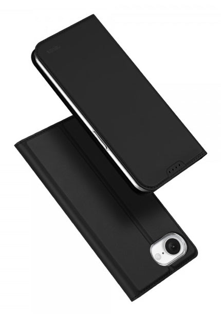 Nevox Vario Folio – für Apple iPhone 16e, mit Ständer, mit Kartenfach, PU+TPU, schwarz, Magnetverschluss