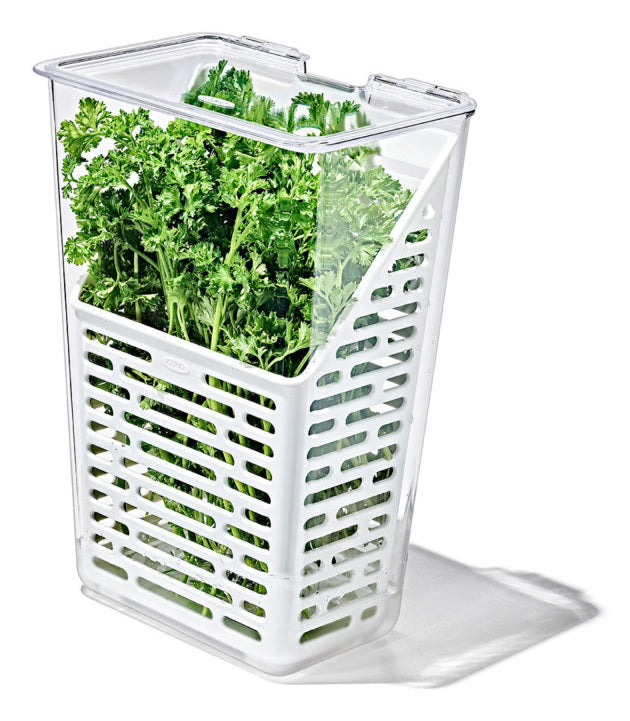 OXO Vorratsdose 4 l, 11,4 × 15,2 × 28,7 cm, Kunststoff, transparent/weiss