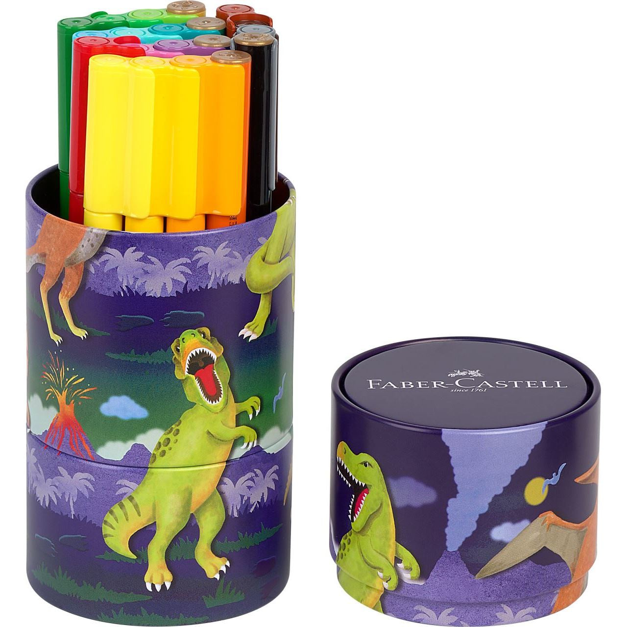 Faber-Castell Connector Filzstift, Dino – 20 Farben