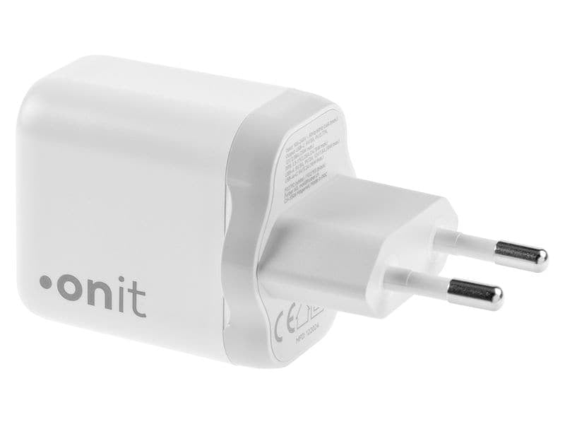 ONIT F02792 USB-Ladegerät 25 W – USB-C×1, USB-A×1 – PD 3.0, QC 3.0, PPS, GaN, EU-Stecker (Typ C)