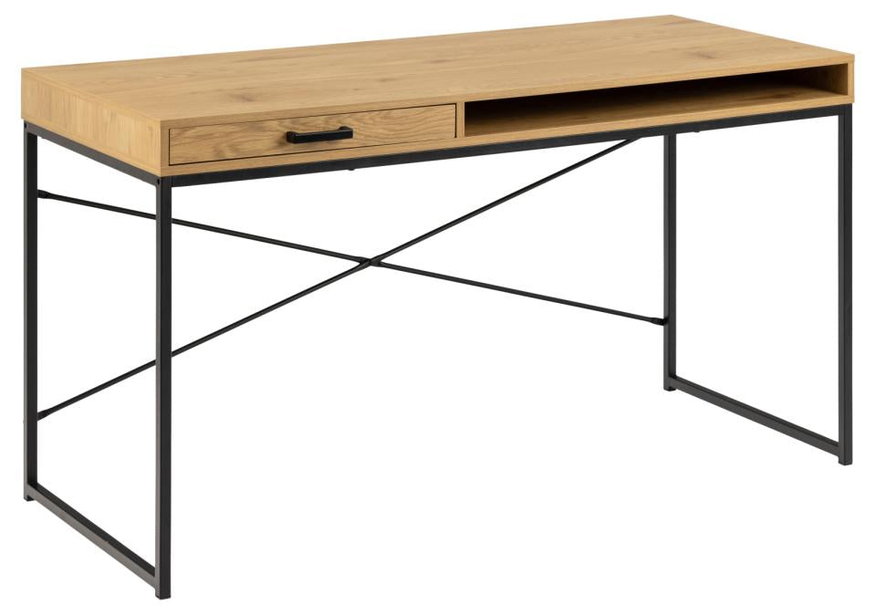 Actona AC Design Seaford – Stehtisch – 140 × 58 × 76 cm – schwarz/eiche
