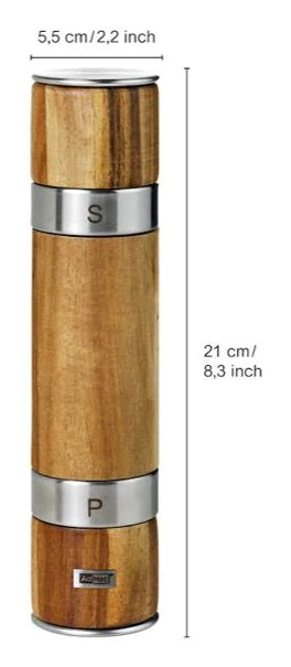 AdHoc AHM-MP90 – Salz-/Pfeffermühle Ø 5,5 × 21 cm, Holz, Braun