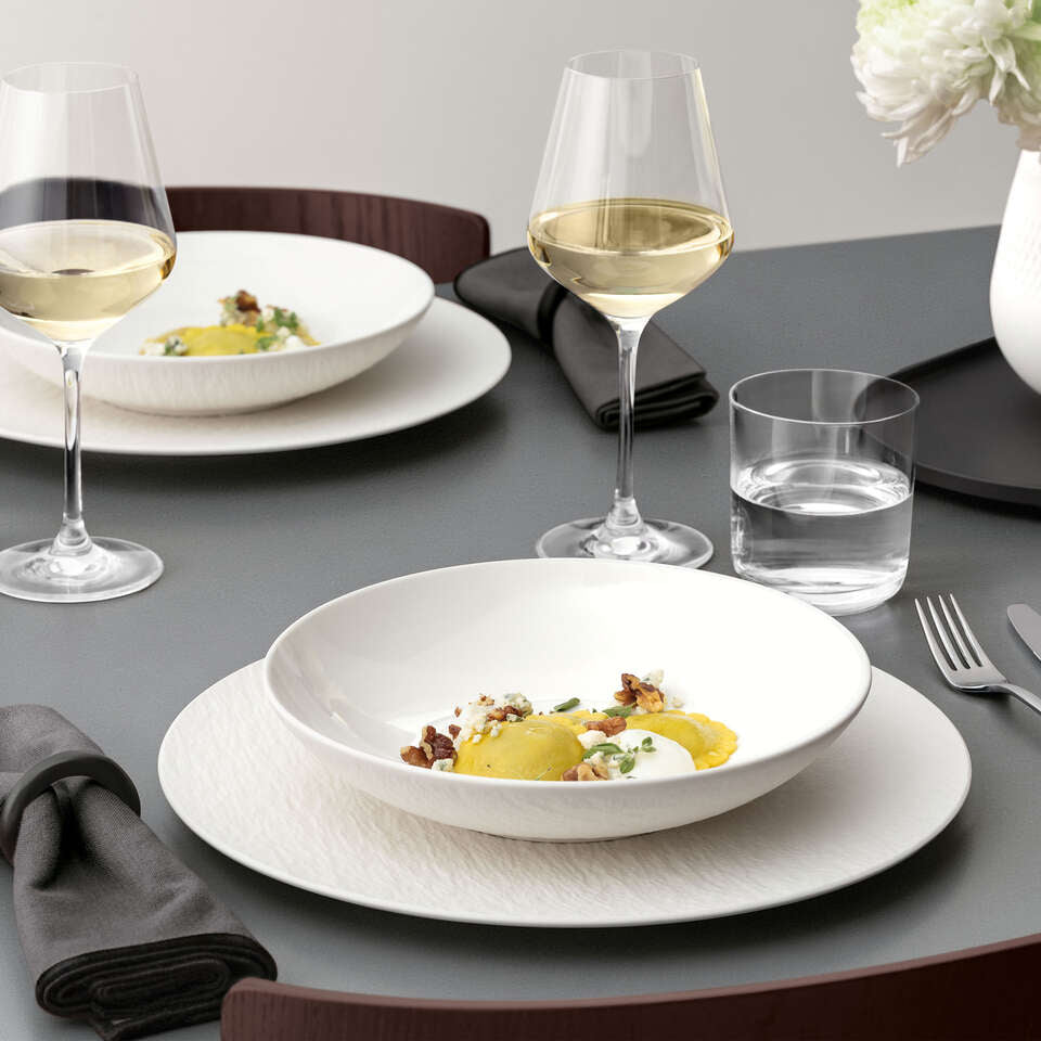 Villeroy & Boch Suppenschüssel Manufacture – 430 ml, Ø 23,5 cm, Porzellan, Weiss, spülmaschinenfest