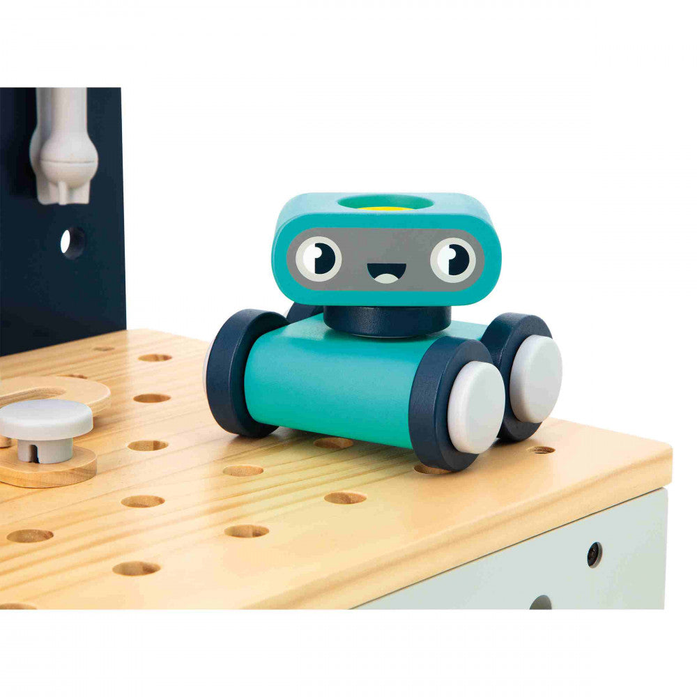 JANOD Brico'Kids Werkbank Roboter – 50-teilig – ab 3 Jahren – 48,0 × 79,0 × 31,5 cm – mehrfarbig – FSC