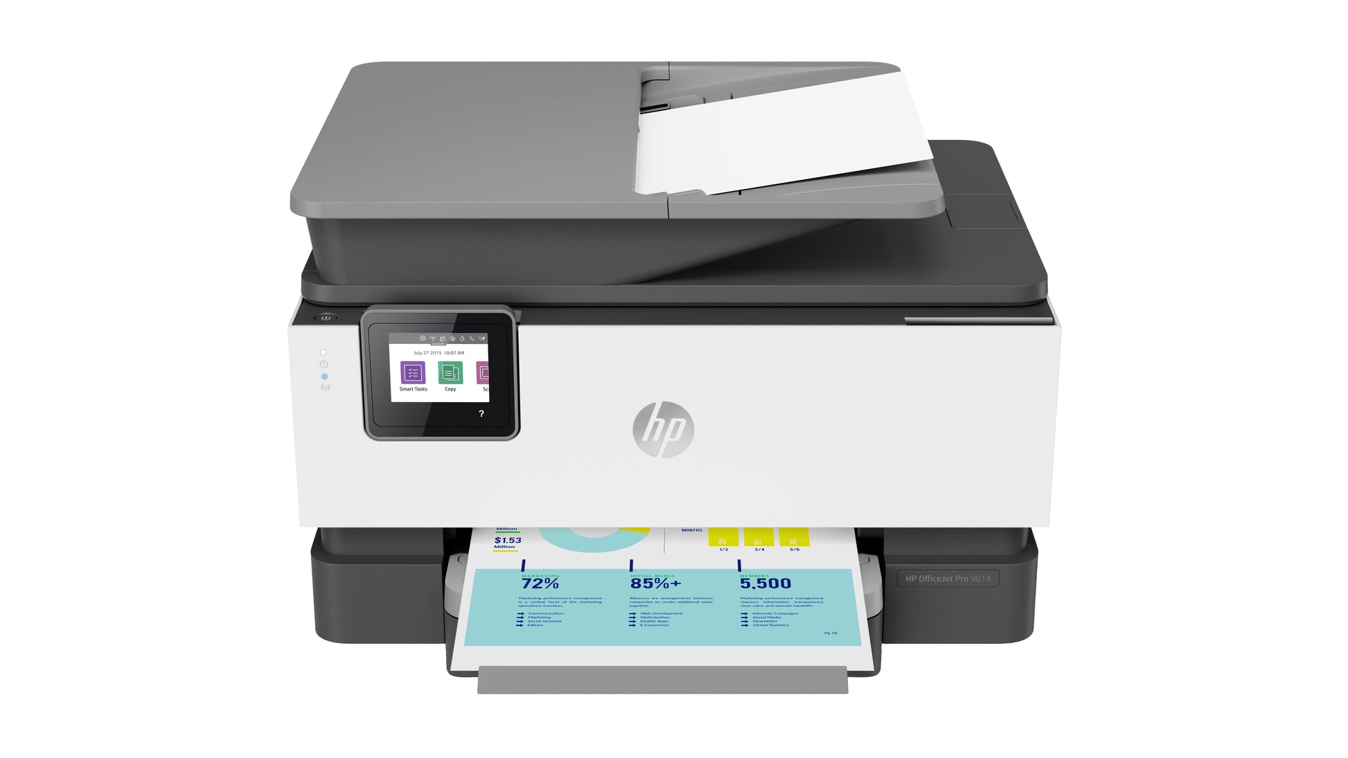 HP OfficeJet Pro 9014 – Farbtintenstrahl-Multifunktionsdrucker, A4, 4-in-1, Duplex, ADF, WLAN/LAN, AirPrint