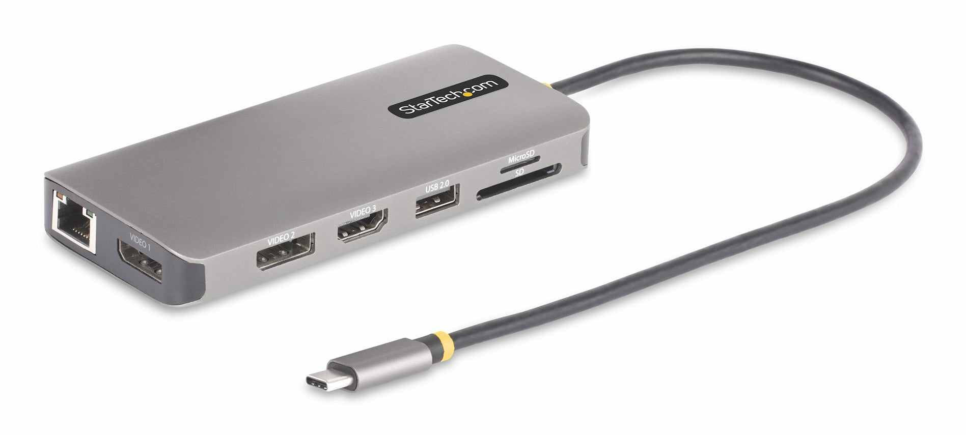 StarTech.com Multiport-Adapter – USB-C, 2× DP, 1× HDMI, 3× USB-A, 100 W PD, GbE, für Windows/ChromeOS