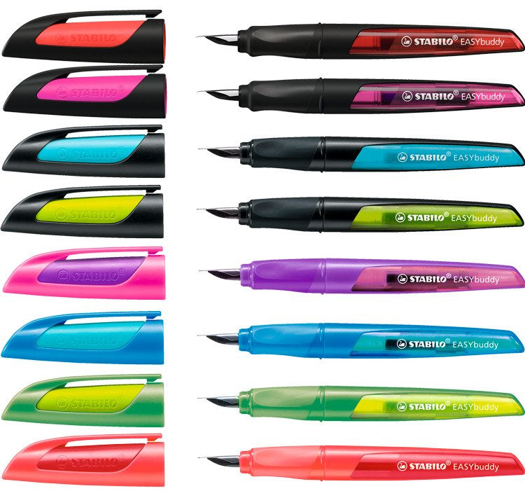 STABILO EASYbuddy – Federspitze M – für Rechts- & Linkshänder – Lila/Magenta, Blau – Patronen