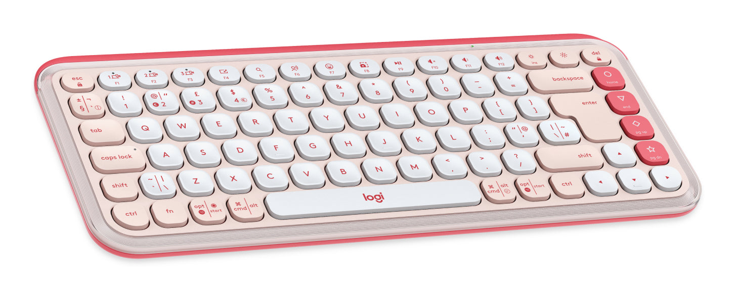 Logitech POP ICON KEYS – Tastatur, UK-Layout (EN), Rosa