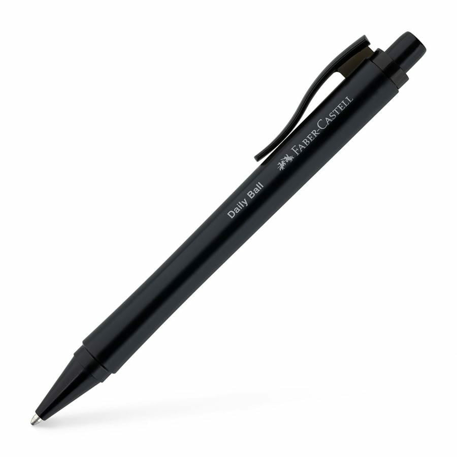 Faber-Castell Daily Ball XB Kugelschreiber – Blau, Druck, Recycelbarer Kunststoff, Schwarz, Nachfüllbar