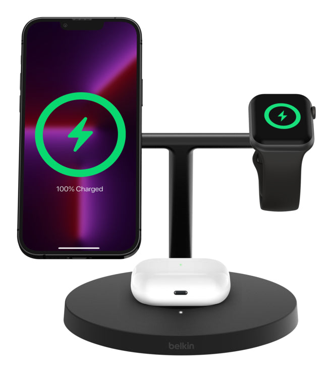 Belkin Boost Charge Pro 3-in-1 Ladestation – 15 W, Qi2, magnetisch – für Apple Watch
