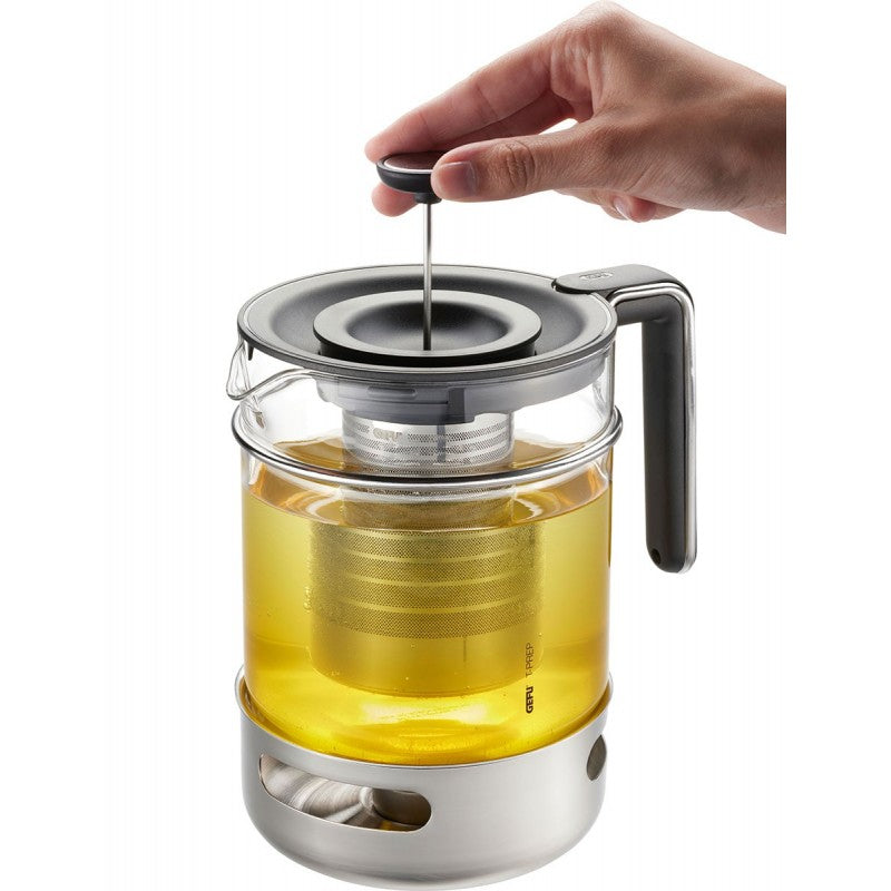 GEFU Teekanne – 1,5 l, 15,0 × 21,0 × 15,8 cm, Borosilikatglas, spülmaschinenfest, mit Edelstahlfilter