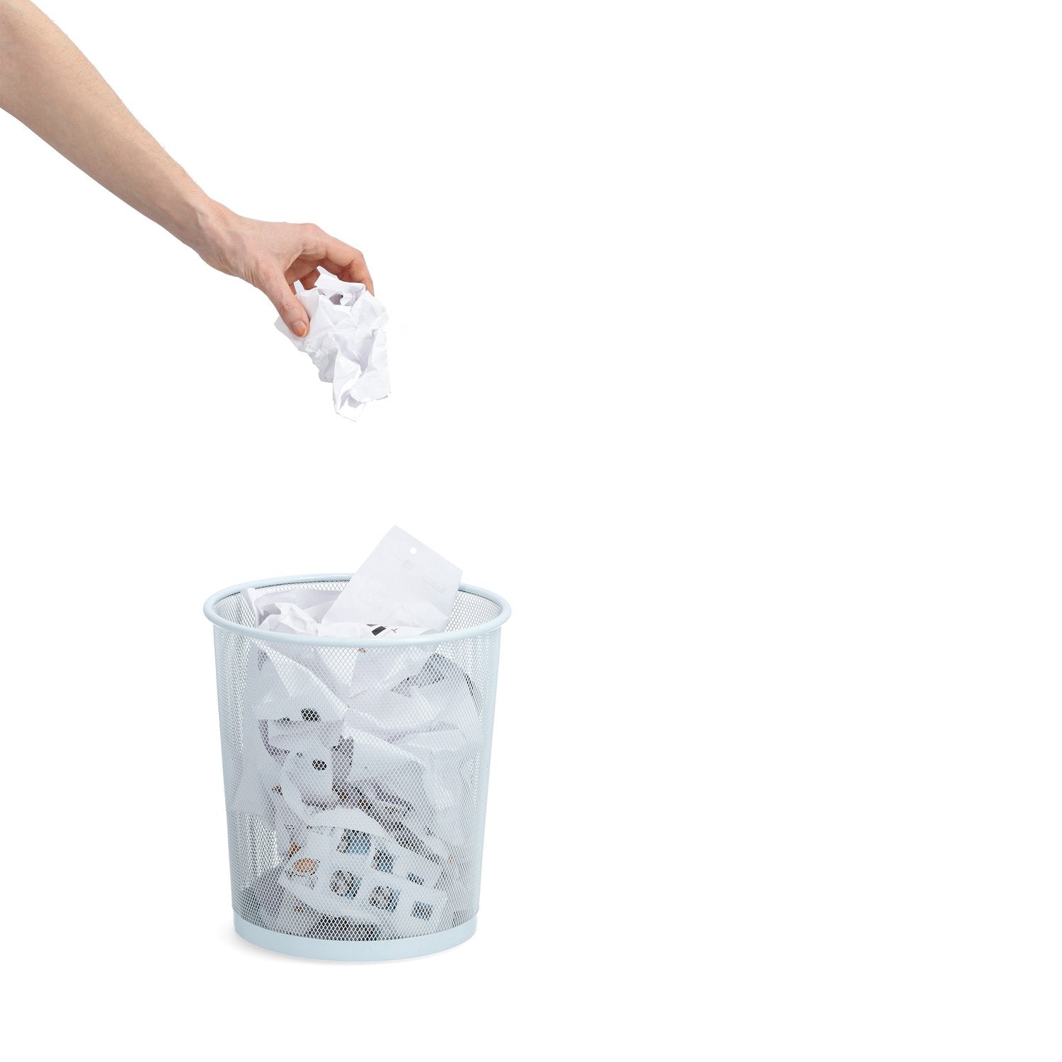 Zeller Present Papierkorb – 12 l – Metall (Netz), rund – weiss