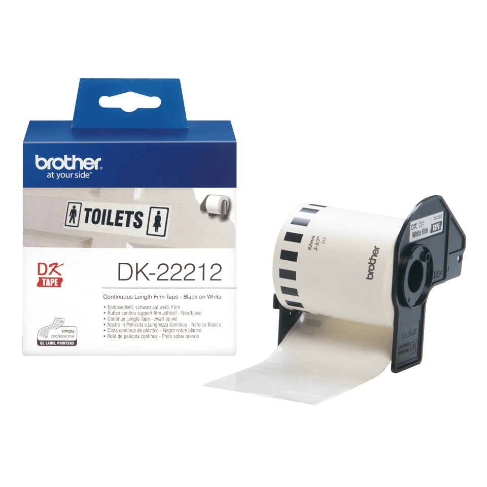 Brother Endlos-Etiketten DK, 62 mm × 15,2 m, weiss, Kunststoff, permanent