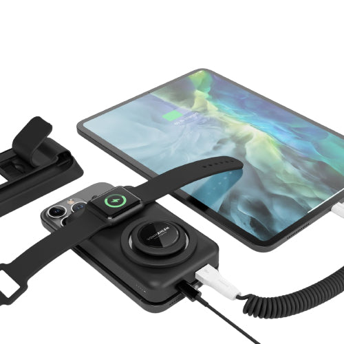 Vonmählen MagSafe Powerbank 10000 mAh, PD 20 W, 1× USB-C, 1× USB-A, MagSafe, für iPhone (MagSafe), Schwarz