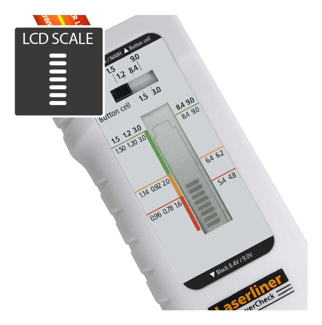 Laserliner PowerCheck – Batterietester – Display, für AA/AAA/C/D/9 V/Knopfzellen