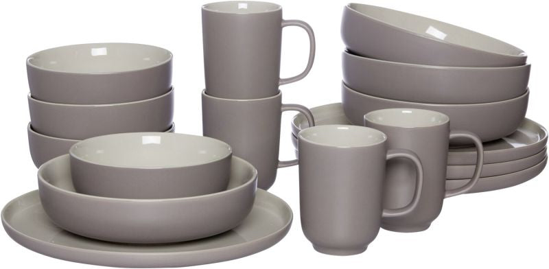 Ritzenhoff & Breker Geschirrset Jasper – 16-teiliges Set, Speiseteller Ø 26 cm, Suppenteller Ø 19 cm, Steingut