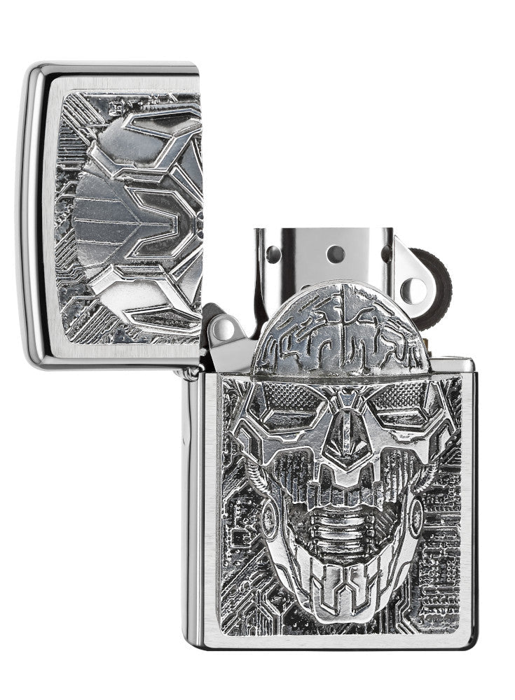 Zippo Feuerzeug Technic Skull Trick – Metall, Silber, 1 Stk.