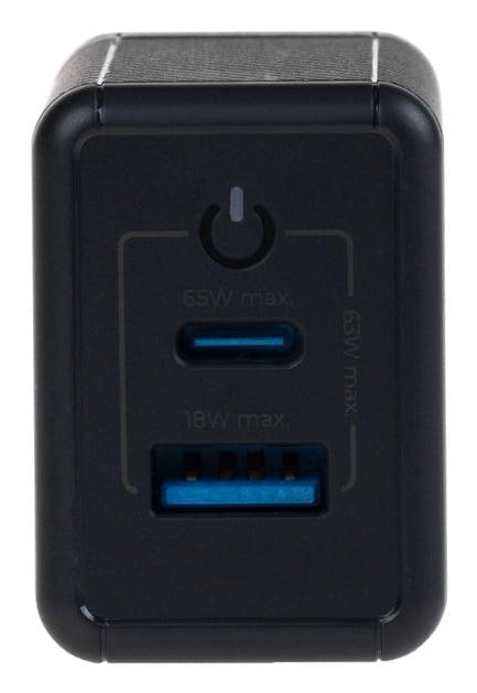 ONIT F01432 USB-Wandladegerät 65 W – USB-C×1, USB-A×1 – PD 3.1, PPS, GaN – EU-Stecker (Typ C) – Schwarz