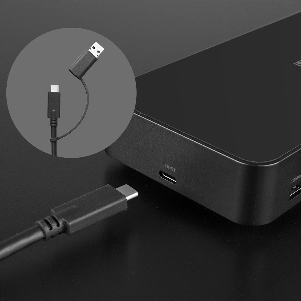 Lindy DST-Pro Dockingstation – USB-C, 2× DP, 3× HDMI, 3,5 mm Audio