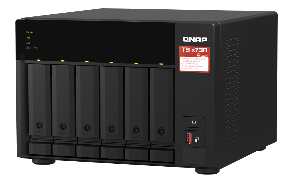 QNAP TS-673A SW5T Speichergerät – 2×2,5 Gbit/s, 6 Bay, 8 GB DDR4