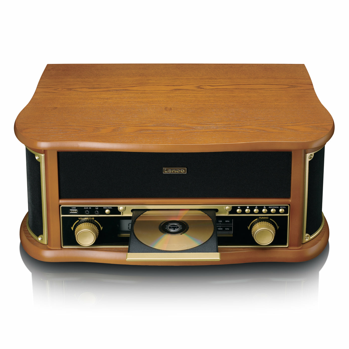 Lenco TCD-2551 – Plattenspieler (Direktantrieb, Batterie), Bluetooth 5.0, Phono-Vorverstärker, 33⅓/45/78 – Holz