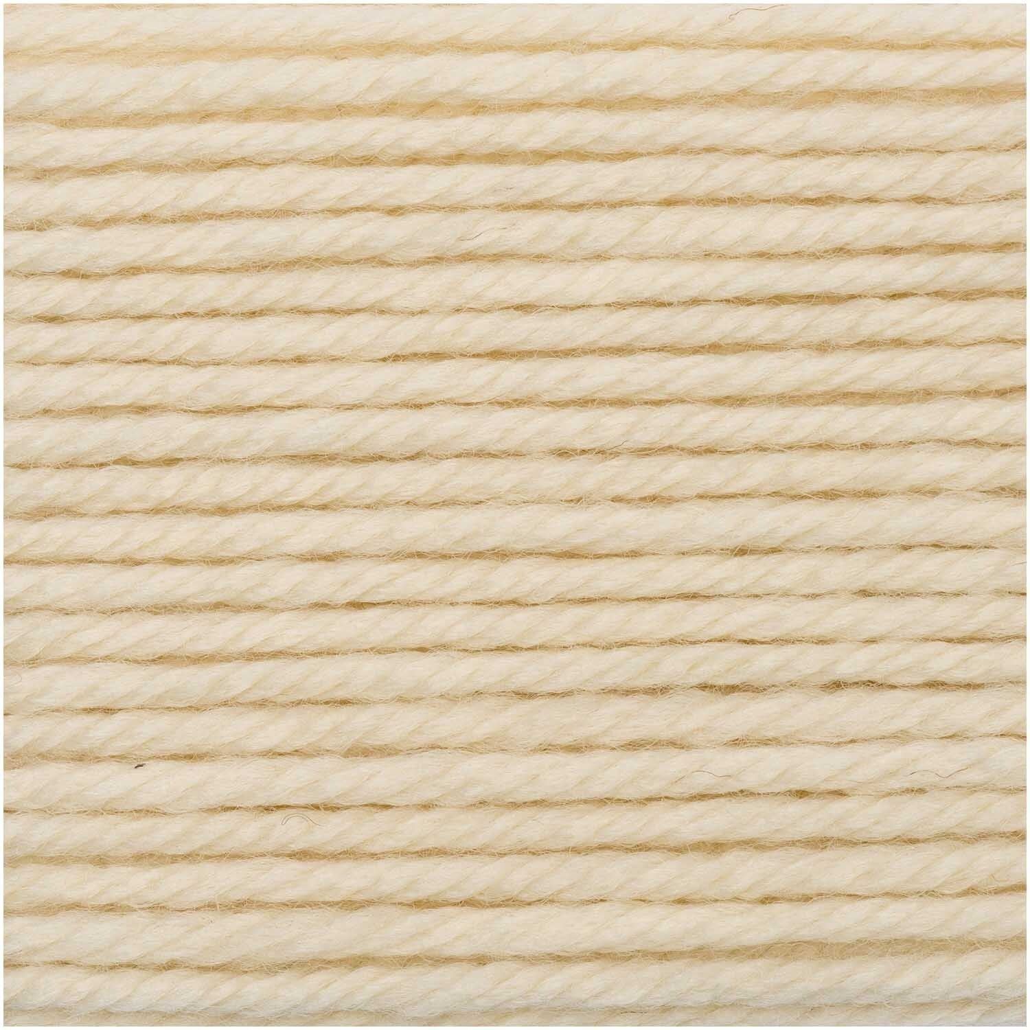 Rico Design Essentials Mega Wool Chunky Wolle Elfenbein – 100 g, 125 m, Nadel 6 mm, 55% Schurwolle/45% Polyacryl