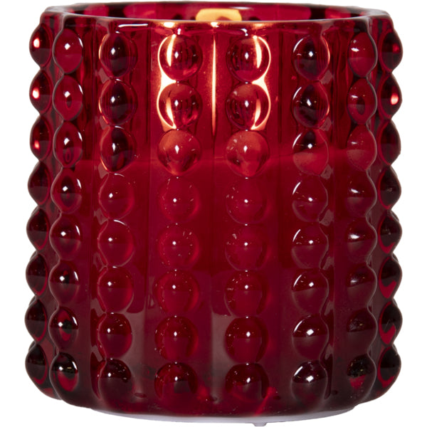 Star Trading LED Kerze – batteriebetrieben, Timer 6 h an / 18 h aus – Ø 9 × 9,5 cm, Rot