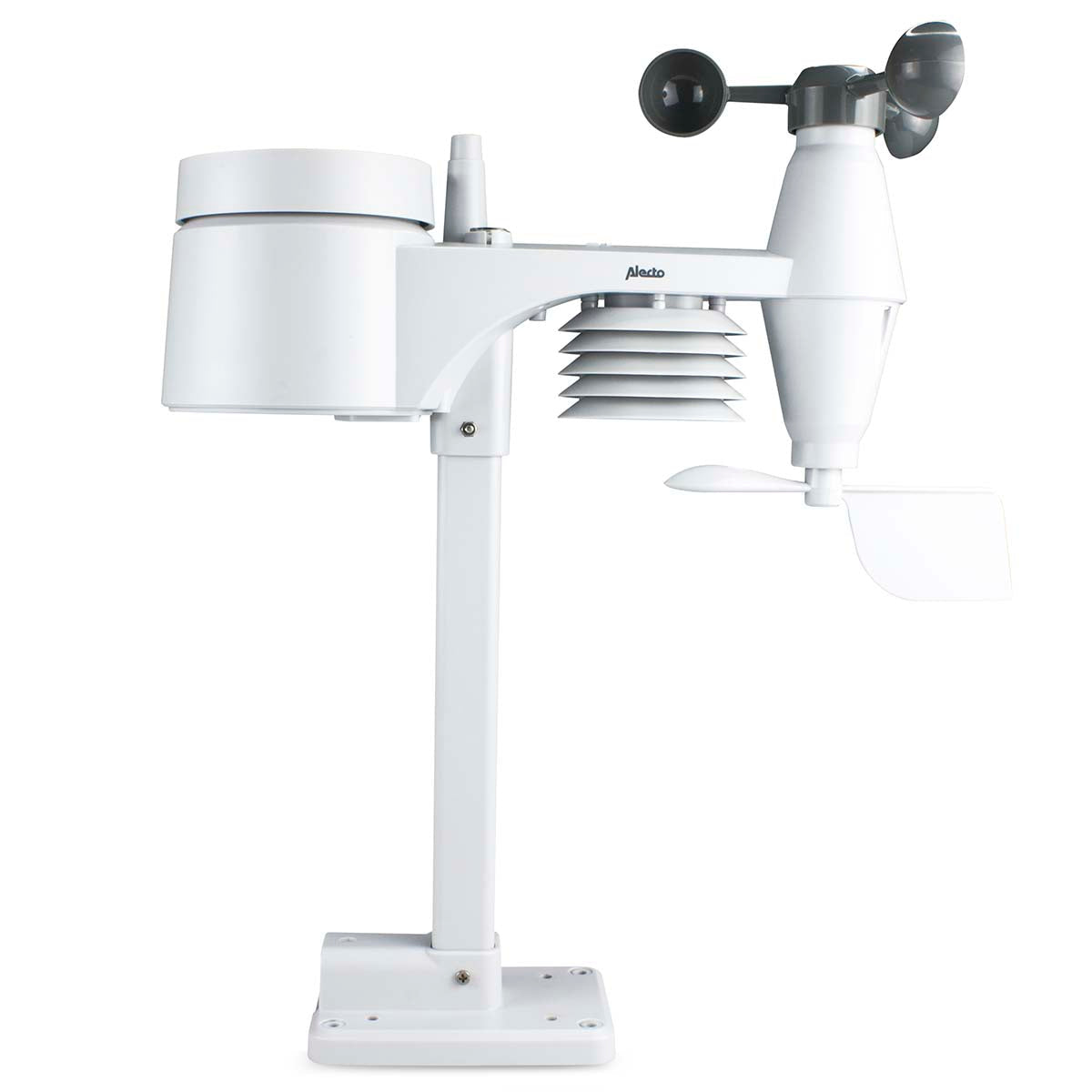 Alecto WS-4800 – Wetterstation, Funk 868 MHz, innen/außen, Hygrometer & Barometer, inkl. Aussensensor – weiss