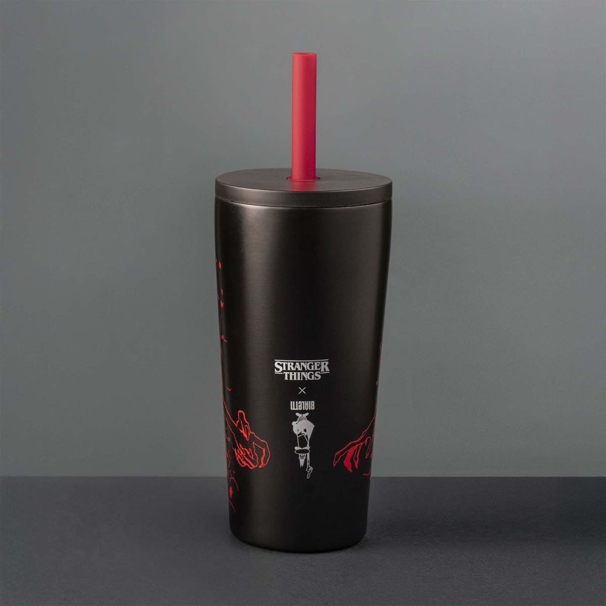 Bialetti Stranger Things Isolierflasche 600 ml – Doppelwandig, Edelstahl, Rot