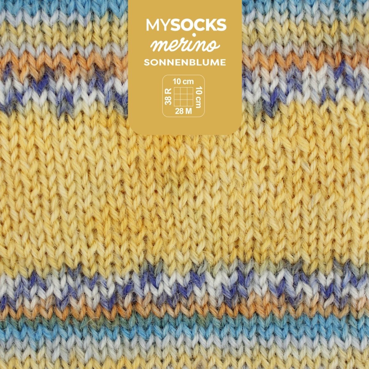 myBoshi mysocks Merino Garn Gelb – 100 g, 420 m, Nadel 3 mm, 75% Schurwolle/25% Polyamid, 1 Stk.