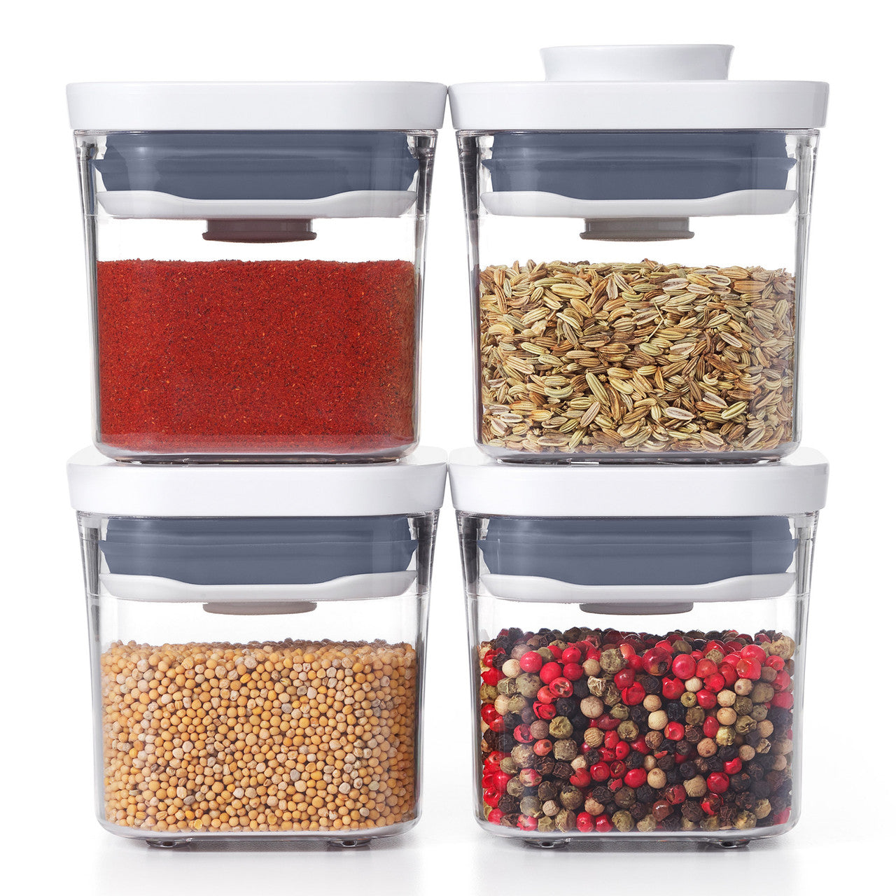 OXO Vorratsdose 190 ml, Ø 7,9 × 7,9 cm, Kunststoff, 4er-Set, transparent