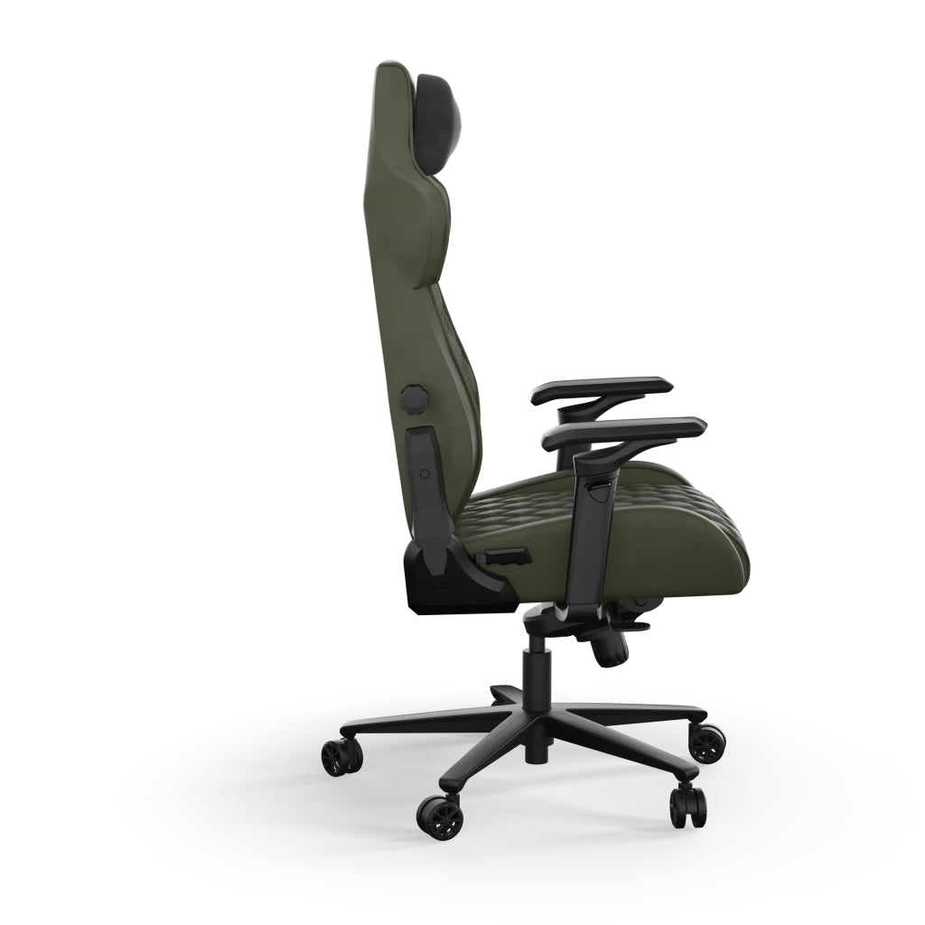 Corsair T500 LUXE Sherwood Gaming-Stuhl – Stoff – Grün, 3D-Armlehnen, Nackenkissen, 42–52 cm, bis 120 kg