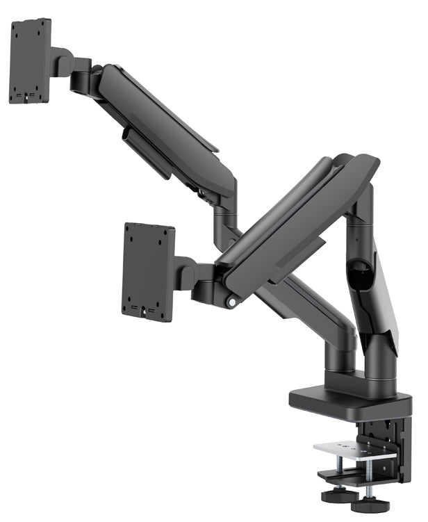 LC-Power LC-EQ-A34B-D – Tischhalterung, Dual, Tischklemme – bis 34", VESA 75 × 75/100 × 100 mm, 20 kg