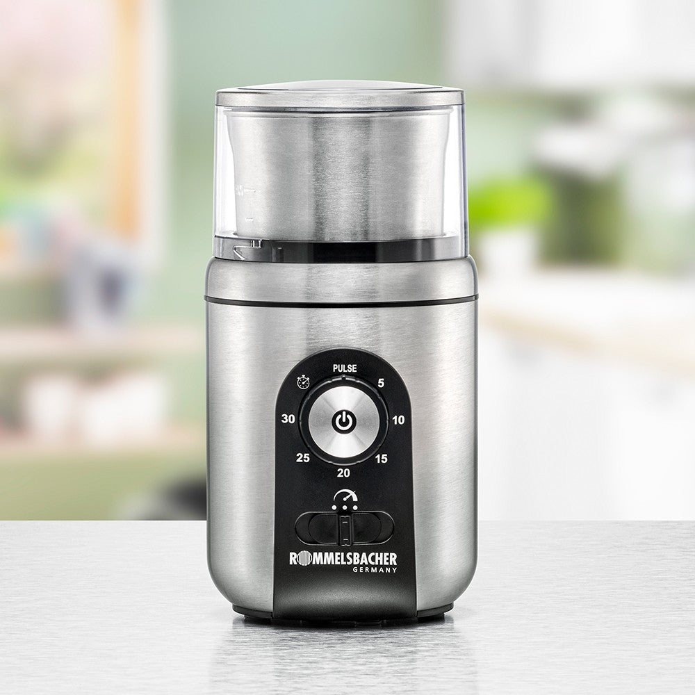 Rommelsbacher Kaffeemühle EGK250 – 70 g, Schlagmesser, 200 W – Schwarz/Edelstahl