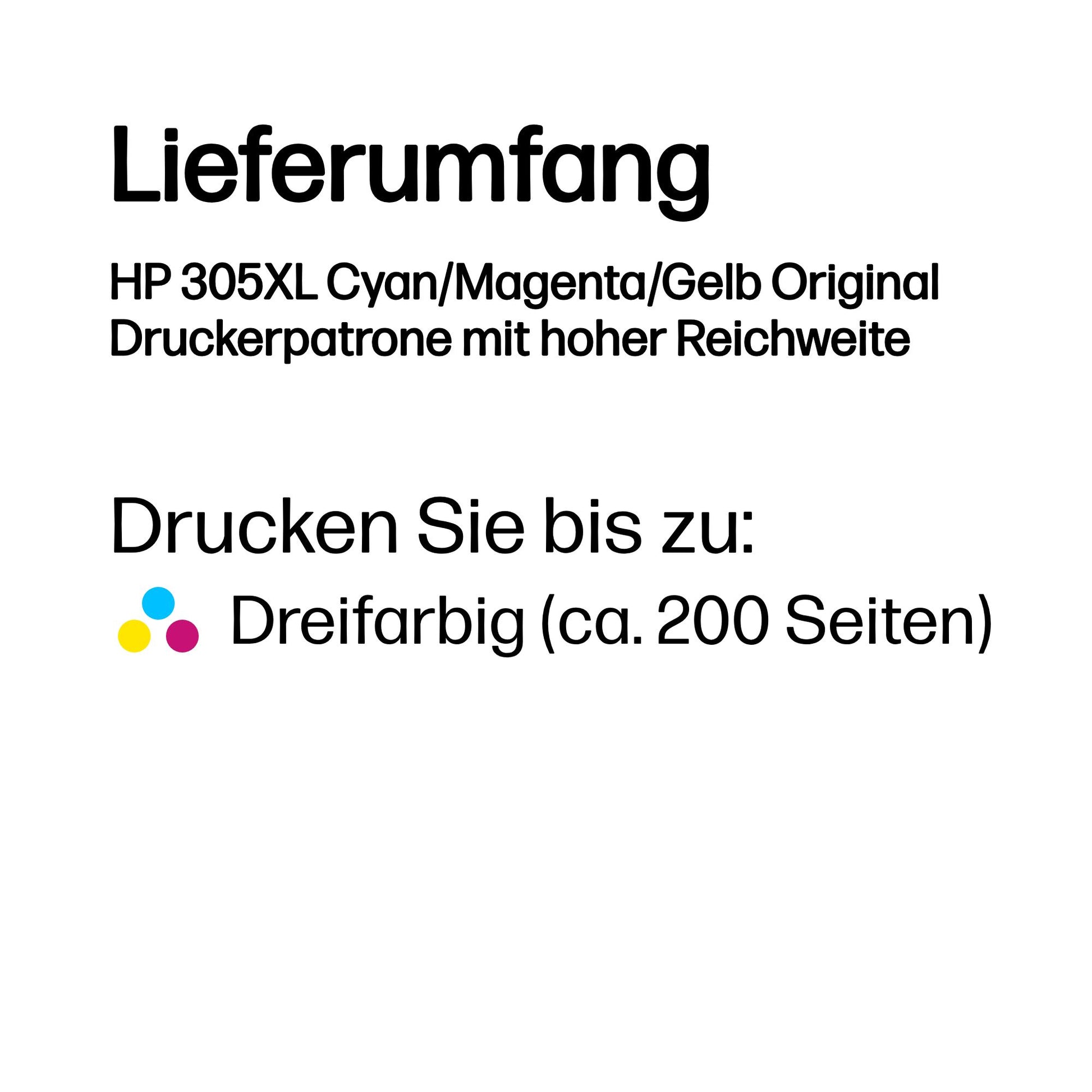 HP 305XL Dreifarbig Tintenpatrone (Original) – 200 Seiten – für HP DeskJet 2700/2800, Envy 6000/6400