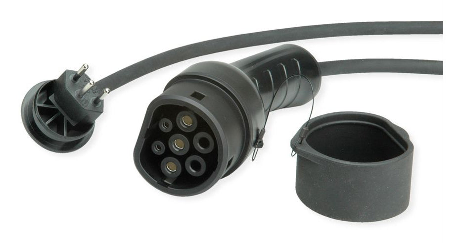 ROLINE Mode-2 Ladekabel 2,3 kW, einphasig – T12 (CH, Typ J), Typ 2, 3 m – für Typ-2-Fahrzeuge