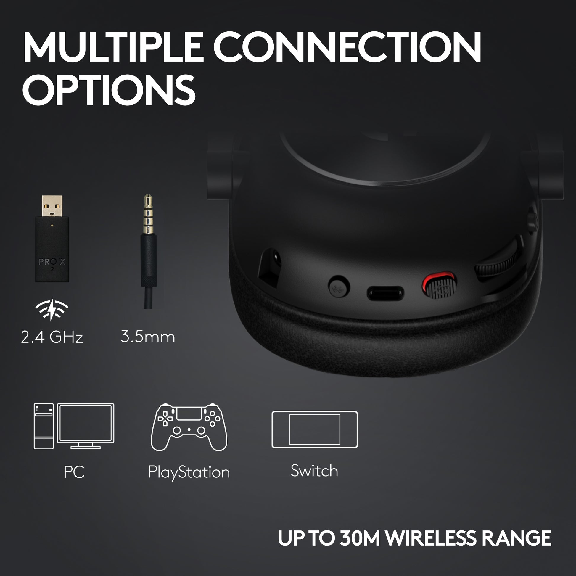Logitech G PRO X 2 LIGHTSPEED Gaming-Headset – Over-Ear, Stereo, Kabel + BT, mit USB-A-Dongle, Magenta