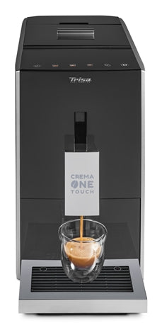 Trisa Crema One Touch 6220.4245 Kaffeevollautomat – 1,2 l, 130 g Bohnenbehälter, 19 bar, schwarz/silber