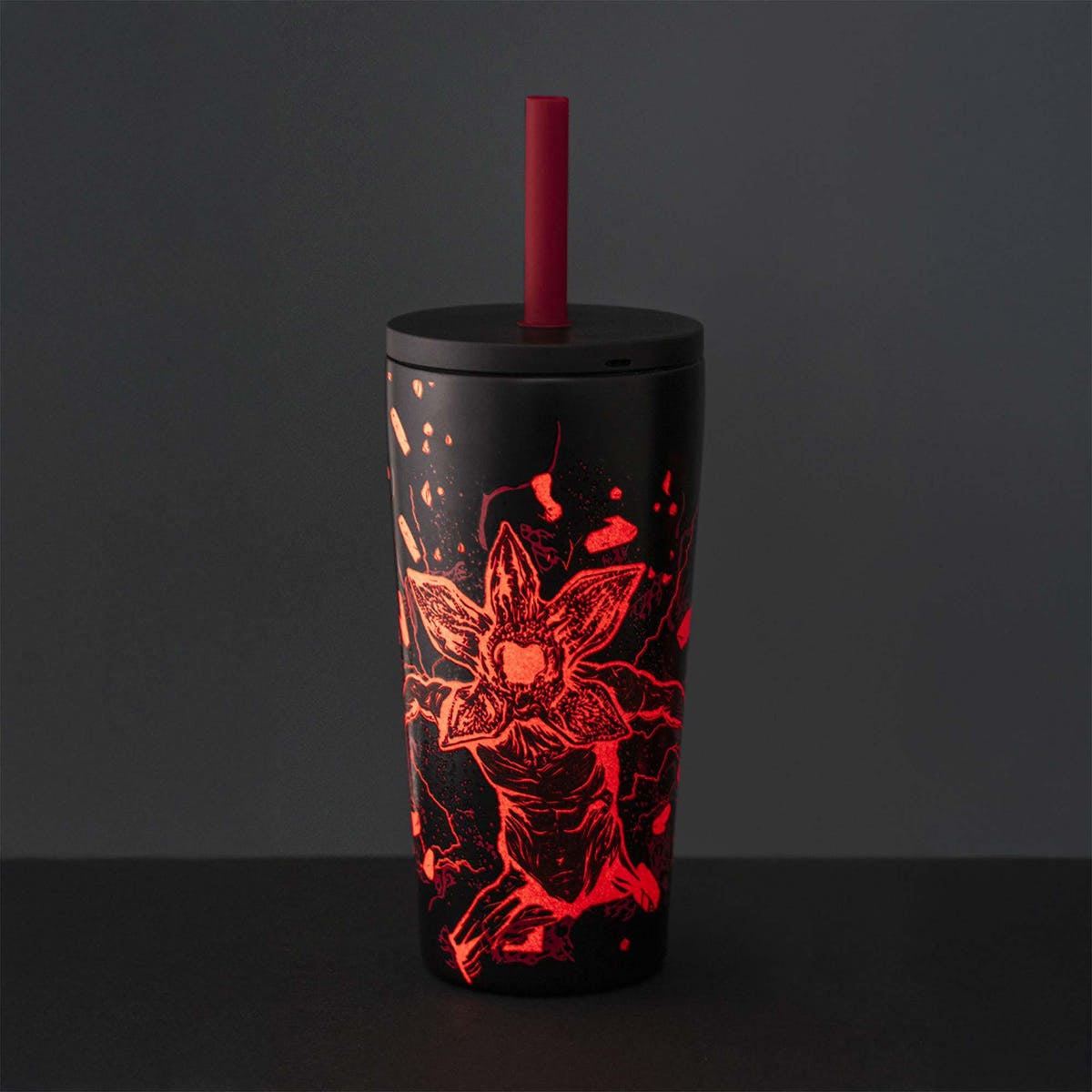 Bialetti Stranger Things Isolierflasche 600 ml – Doppelwandig, Edelstahl, Rot