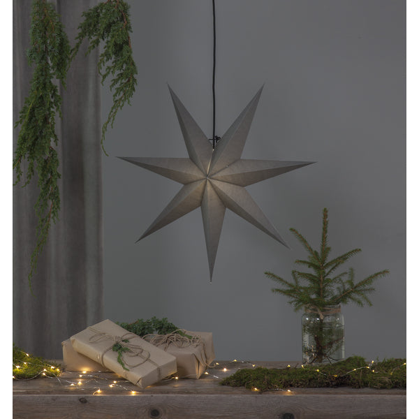 Star Trading Dekorationsfigur – für E14, 70 × 70 × 16 cm – Papier, grau
