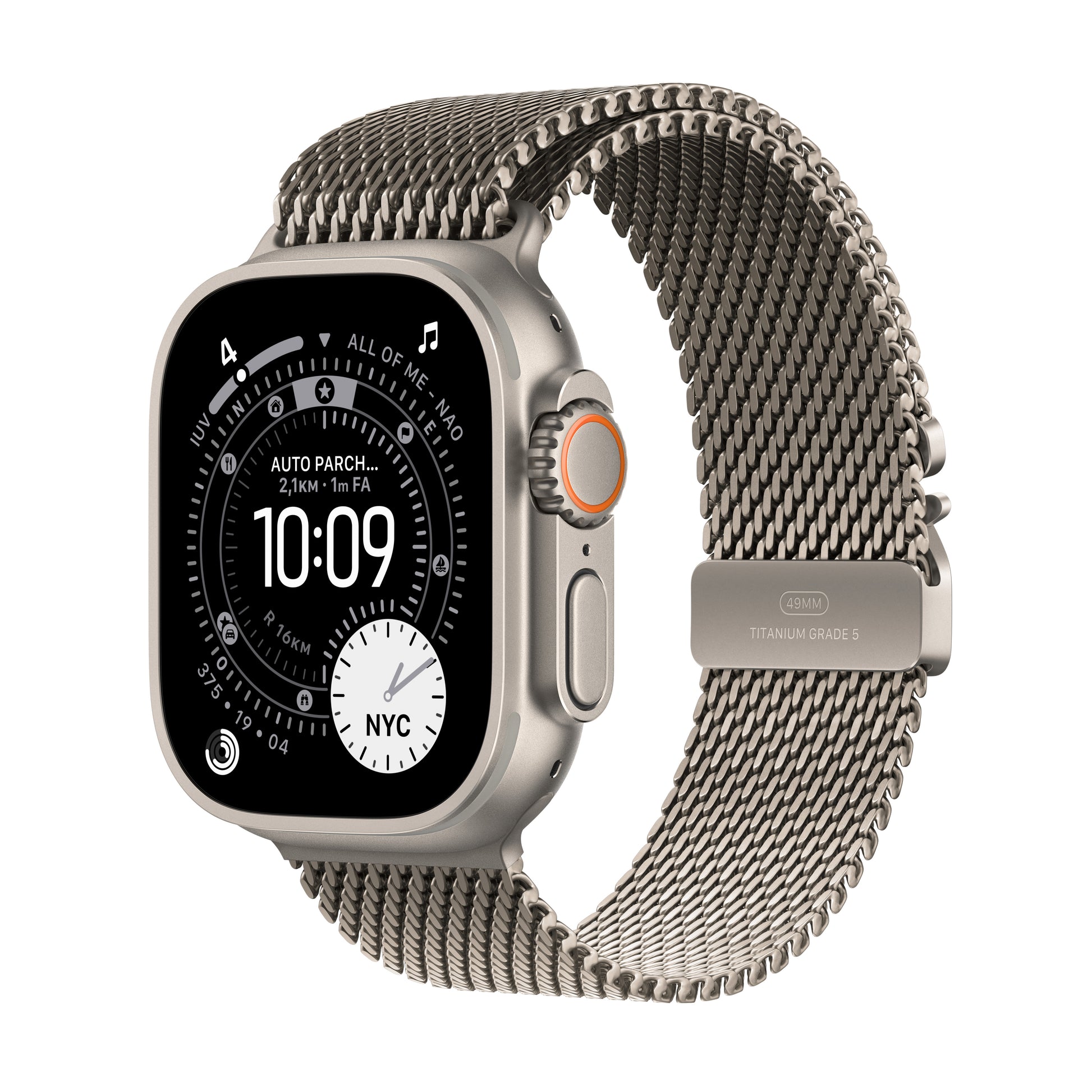 Apple Watch Ultra 3 (2025) Natural Titanium – Smartwatch – 49 mm, GPS, Saphirglas, 100 m, Milanese Loop (S)