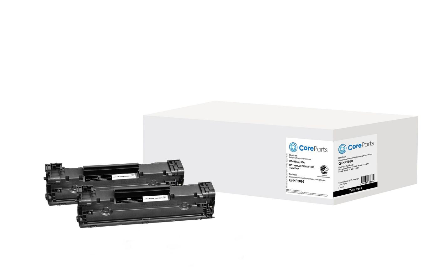 CoreParts 35A (CB435AD) Schwarzer Toner – Kompatibel – 2er-Pack – je 1'500 Seiten – für HP LaserJet P1005/P1006