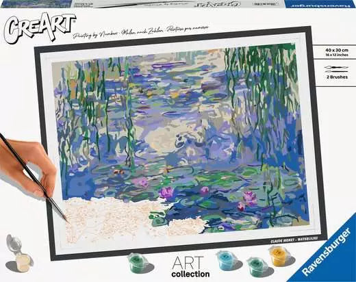 Ravensburger Malen-nach-Zahlen-Set – Monet Seerosen – 40 × 30 cm – ab 12 Jahren